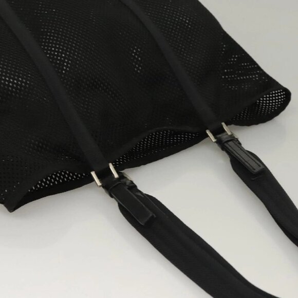 PRADA Tote Bag Nylon Black Silver Auth - Picture 8 of 15